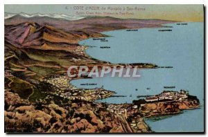 Postcard Old French Riviera of Monaco San Remo