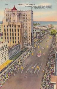 Florida Saint Petersburg Festival Of States Looking Down Central Avenue