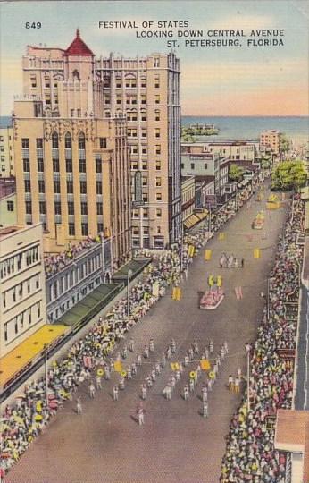 Florida Saint Petersburg Festival Of States Looking Down Central Avenue