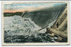 Great Northern Power Co Dam Duluth Superior Minnesota 1924 postcard