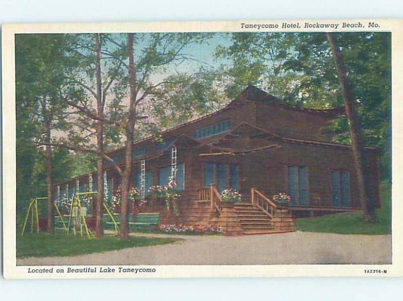 Linen HOTEL SCENE Rockaway Beach Lake Missouri MO AE1632 United States Missouri