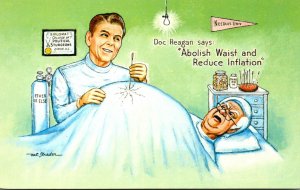 Political Humour Ronald Reagan Doc Reagan Says Abolish Waist and Reduce Infla...