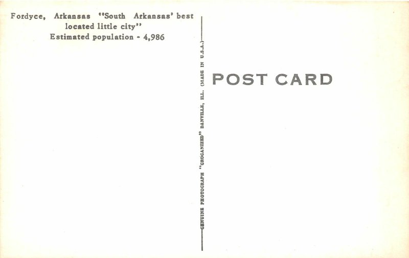 G77/ Fordyce Arkansas RPPC Postcard c50s Dallas County Court House