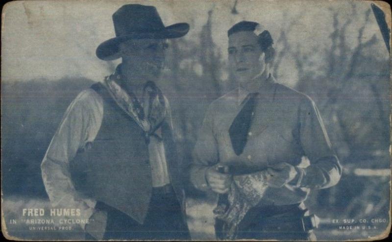 Cowboy Actor Fred Humes in Arizona Cyclone Exhibit Arcade Card