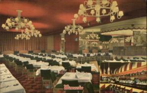 New York City East 86th St. Wienecke Restaurant Interior Linen Postcard