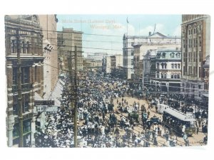 Labour Day in Main Street Winnipeg Manitoba Canada c1910 Antique Postcard