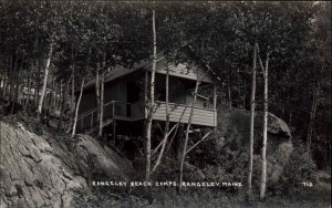 Rangeley ME Beach Camps c1950 Real Photo Postcard #1