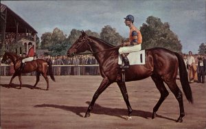 Lexington KY Spendthrift Farm Nashua Prize Race Horse Vintage Postcard