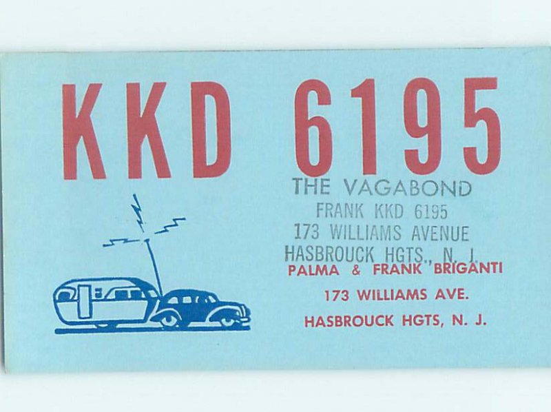 Pre-1980 RADIO CARD - Hasbrouck Heights - Near Passaic & Hackensack NJ AH2937