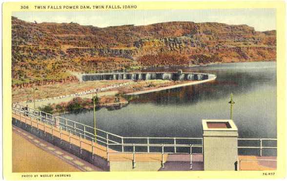 Twin Falls Power Dam near Twin Falls, Idaho, ID, Linen