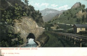 Italy South Tyrol  Gossensass-Colle Isarco water tunnel railroad 1900s