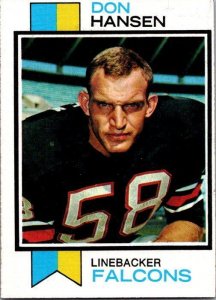 1973 Topps Football Card Don Hansen Atlanta Falcons sk2521