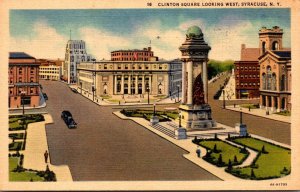 New York Syracuse Clinton Square Looking West 1939 Curteich