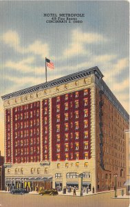 Cincinnati Ohio c1945 Postcard Hotel Metropole