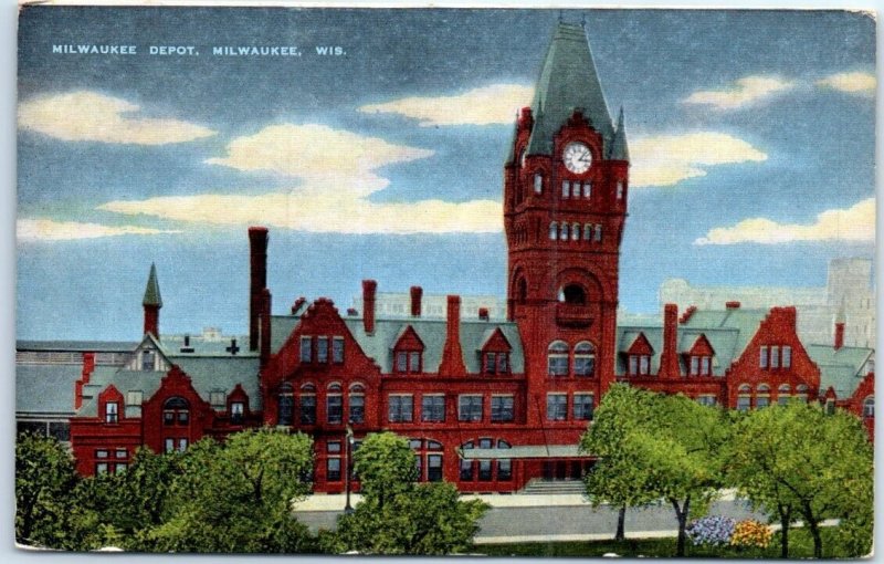 Postcard - Milwaukee Depot, Milwaukee, Wisconsin, USA