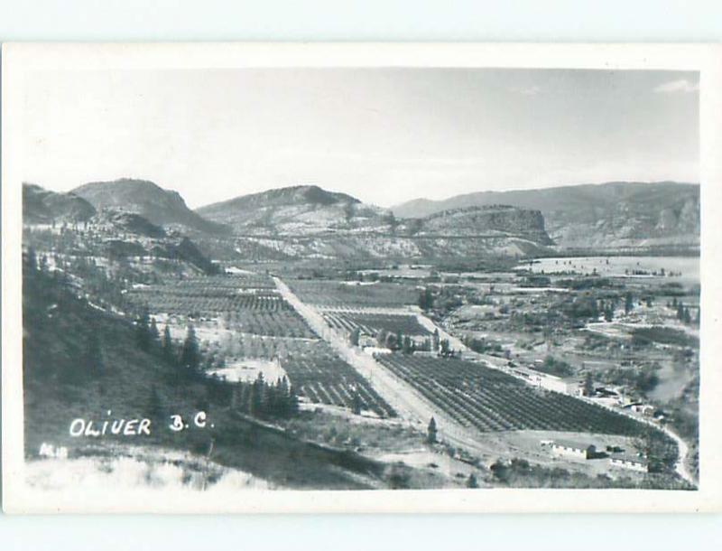 Pre-1948 rppc AERIAL VIEW OF TOWN Oliver BC o1716