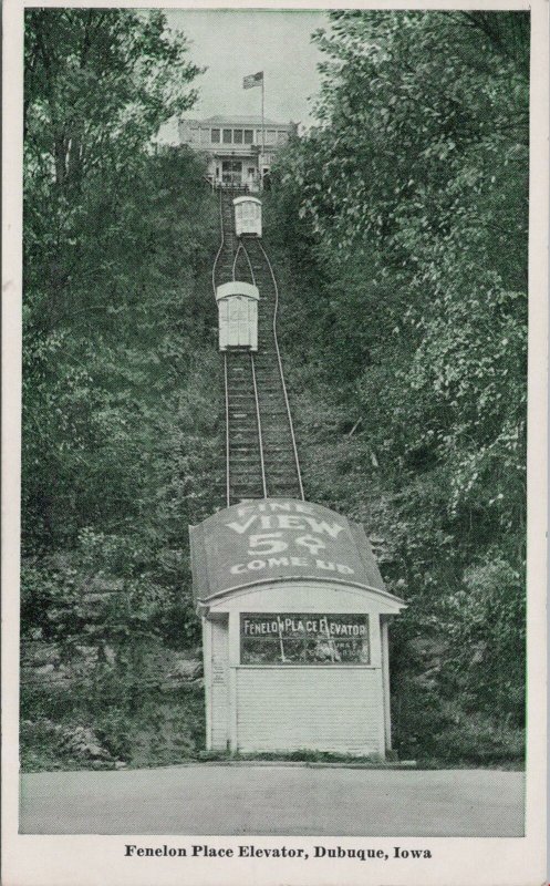 Postcard Fenelon Placce Elevator Dubuque Iowa IA