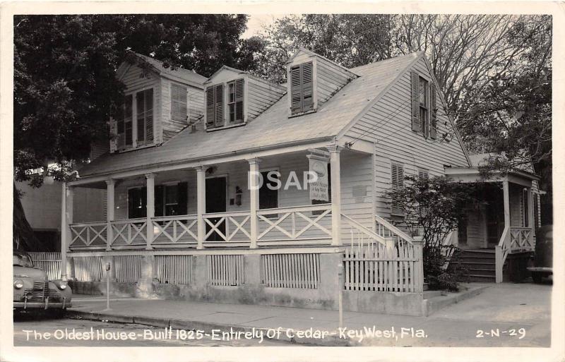 B62/ Key West Florida Fl Real Photo RPPC Postcard 1951 Oldest House Cedar