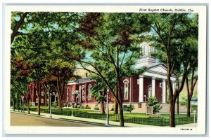 c1940 First Baptist Church Exterior Building Griffin Georgia GA Vintage Postcard