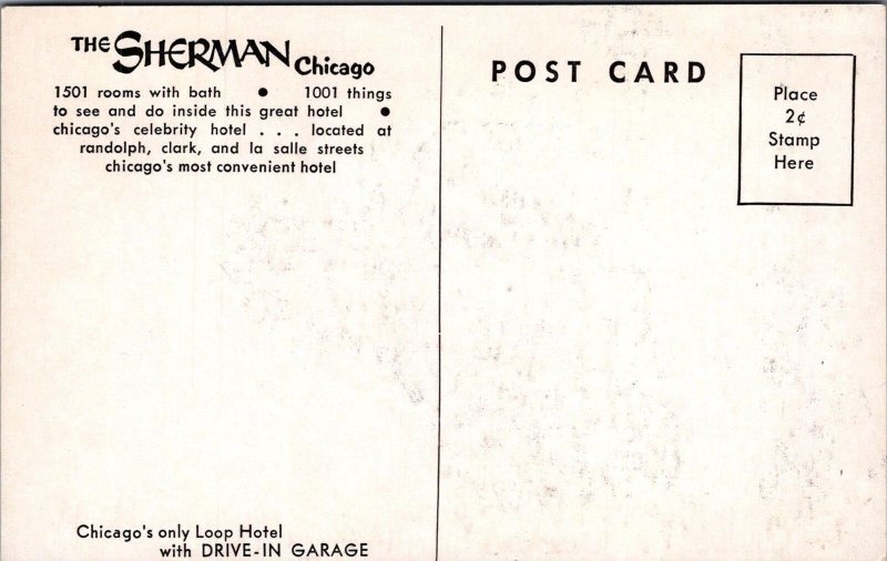 Postcard The Sherman Hotel Chicago IL