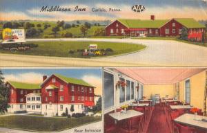 Carlisle Pennsylvania Middlesex inn Multiview Antique Postcard K55763