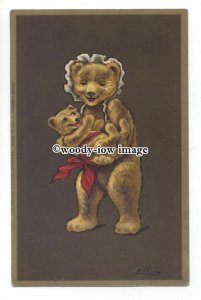 su3071 - Teddy Mother cradling Baby Teddy -  Artist - Ellam - postcard