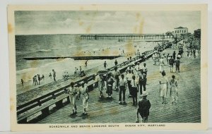 Ocean City Maryland Boardwalk and Beach Looking South Postcard M20