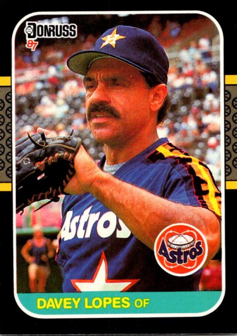 1987 DONRUSS Baseball Card Davey Lopes OF Houston Astros sun0562