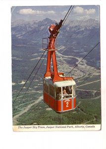 People in Sky Tram, Cable Car, Town Below, Jasper National Park,  Alberta