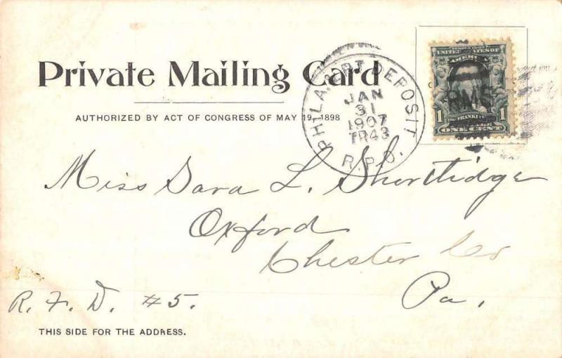Kennett Square Pennsylvania Cedarcroft Private Mail Antique Postcard K78783 