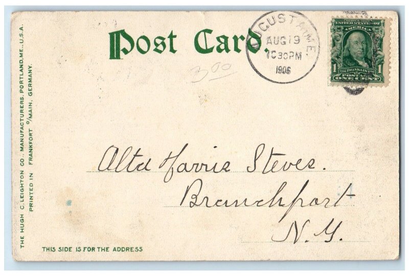 1906 Water Street Post Office Building Augusta Maine ME Antique Vintage Postcard