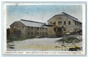 1918 Military Barracks Of N. H. College  U.S. Army Training Durham NH Postcard 