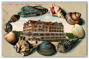 1910 Tack A Pou Sha House Far Rockaway Long Island NY, Shells Embossed Postcard