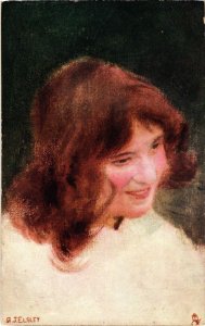 CPA AK Smiling Girl - Signo: A. J. Elsley CHILDREN (1293277)