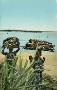 AFRICAN WOMEN VINTAGE HAND PAINTED REAL PHOTO POSTCARD RPPC