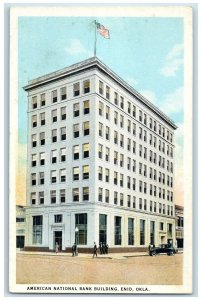 c1920's American National Bank Building Enid Oklahoma OK Unposted Flag Postcard