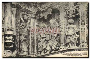 Old Postcard Rouen Cathedral Fragment of the tomb of cardinal d & # 39Amboise...