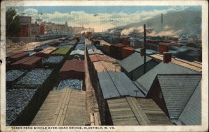 Bluefield West Virginia WV Yards from Overhead Bridge Vintage Postcard