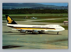 Aviation Airplane Postcard Singapore Airlines Boeing 747-212B BI3