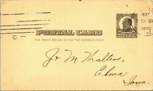 Cedar Rapids Millinery Company Receipt 1910 to Elma Iowa Postal Card