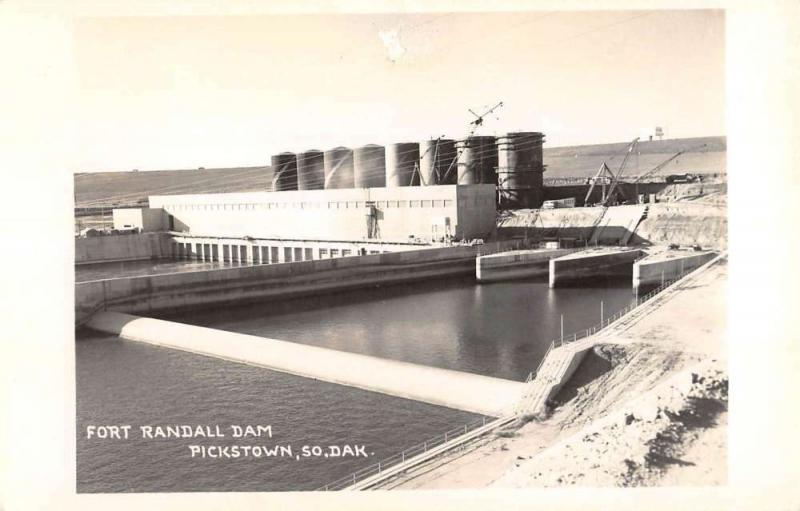 Pickstown South Dakota Fort Randall Dam Real Photo Antique Postcard K54135