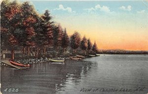 Canobie Lake New Hampshire 1911 Postcard Lake View Boats Shore