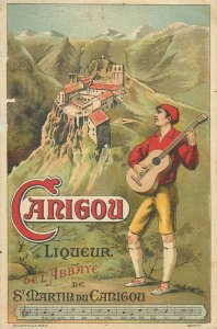 St. Martin du Canigou Abbey Liqueur advertising postcard 1923