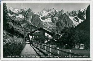 AOSTA province vintage postcard - Courmayeur - surroundings 1937-