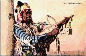 Africa Musicien Negre Black Musician Vintage Postcard C047