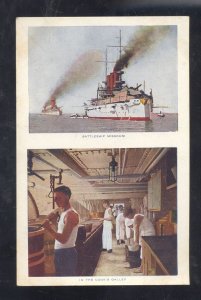UNITED STATES NAVY BATTLESHIP USS MISSOURI MULTI VIEW VINTAGE POSTCARD