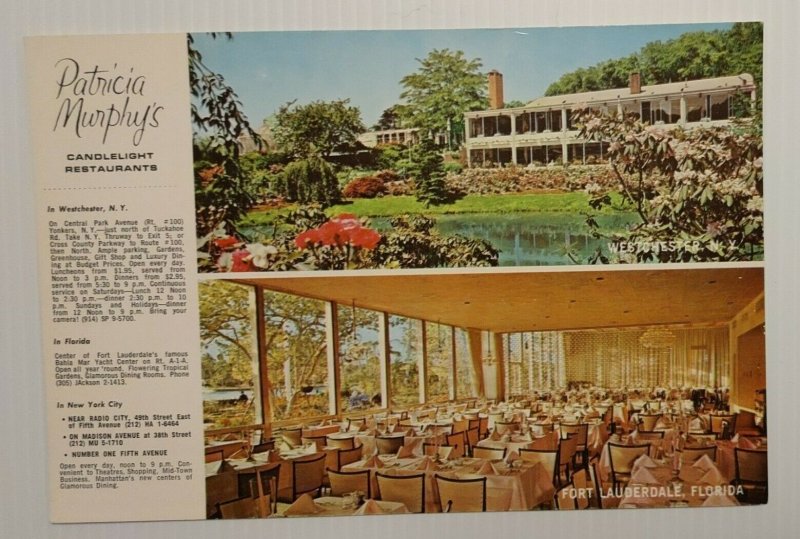 Postcard Patricia Murphy Candelight Restaurants Westchester NY Florida Giant