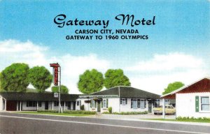 CARSON CITY, NV Nevada GATEWAY MOTEL~E&L Montevaldo ROADSIDE~Highway 50 Postcard
