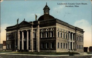 Meridian Mississippi MS Lauderdale County Court House Vintage Postcard