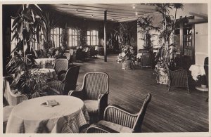 Postcard RPPC Ship Turbien Schnelldampfer Bremen Wintergarten